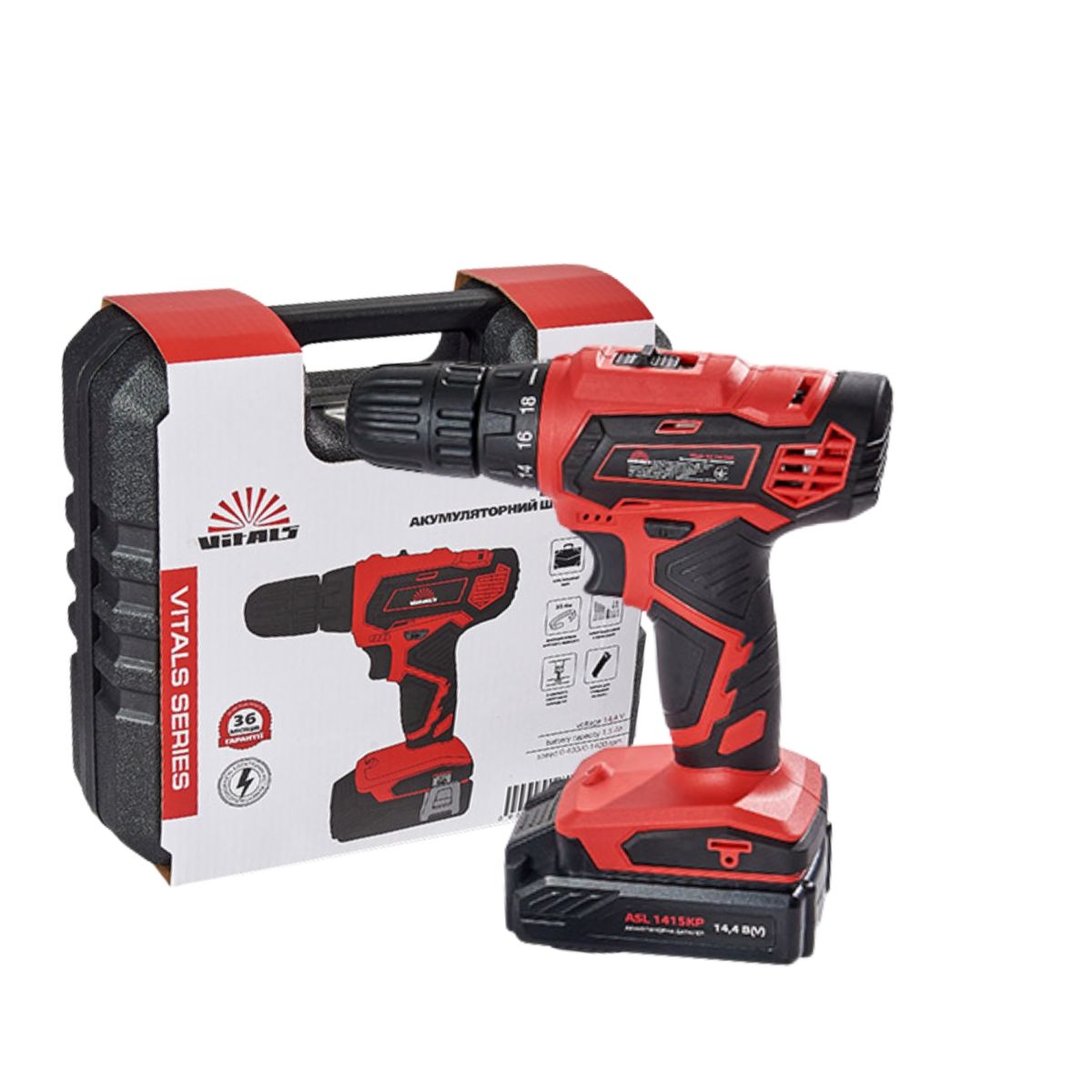 Дрель-шуруповерт аккумуляторная Vitals AU 14/2KP