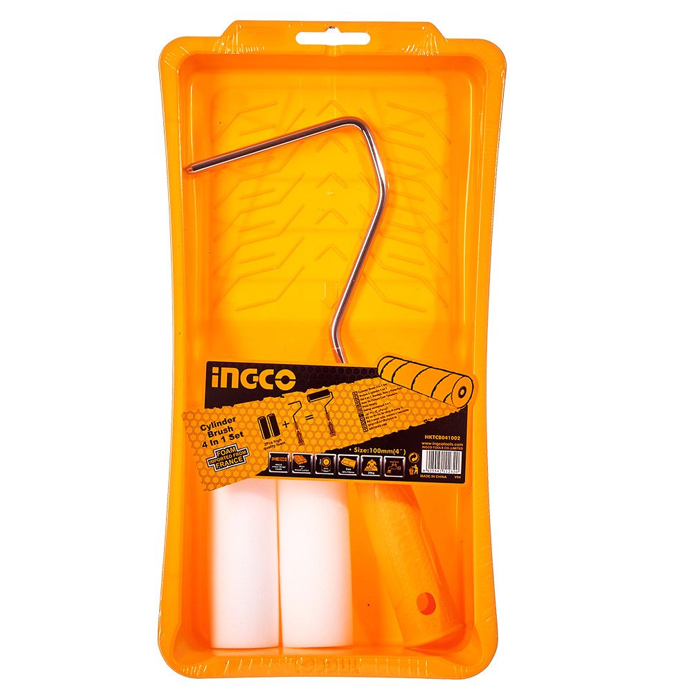 Набір Валік 100мм с ванночкой 4 предмета INGCO