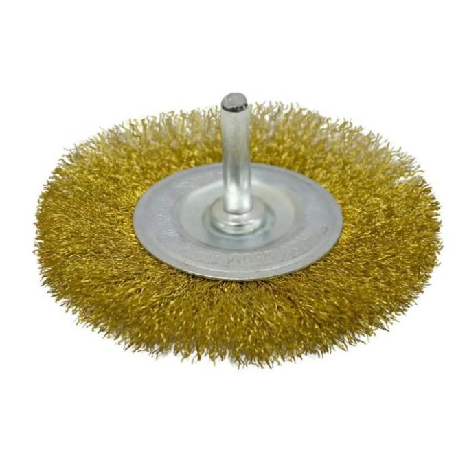 Щітка-крацовка дискова латунна зі шпилькою, 75 мм