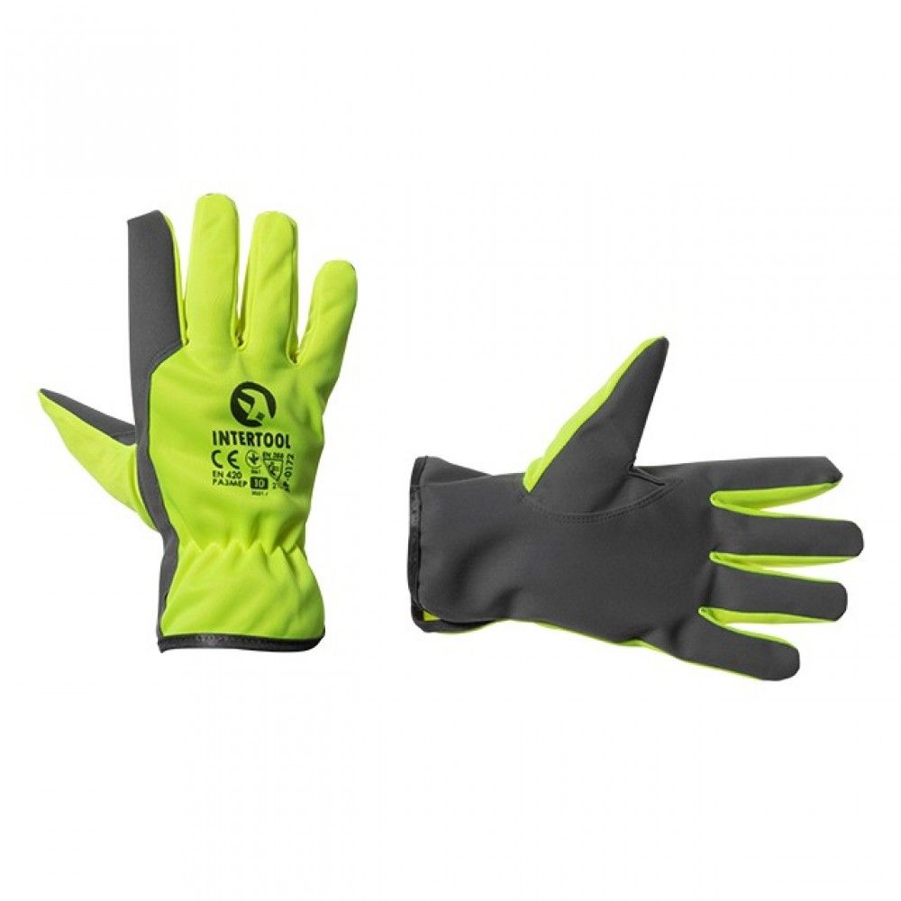 Рукавичка шкіряна комбінована з високоякісної шкіри та тканини з підкладкою 10" еластичний манжет на