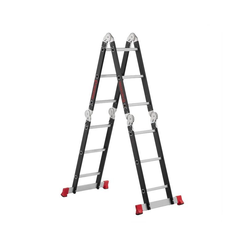 Лестница многофункциональная трансформер, 4х3 ступеньки, стальной профиль, 3380мм, 150кг.