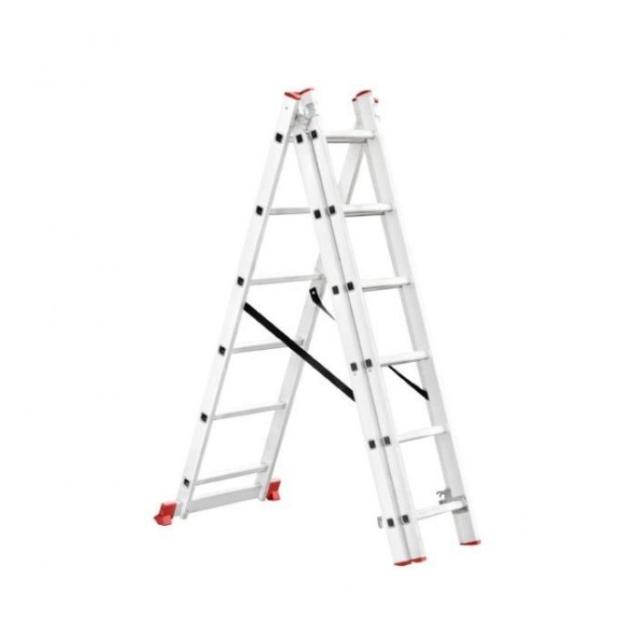 Драбина алюмінієва, 3-х секційна універсальна розкладна, 3х6 сходинок, 3,41м