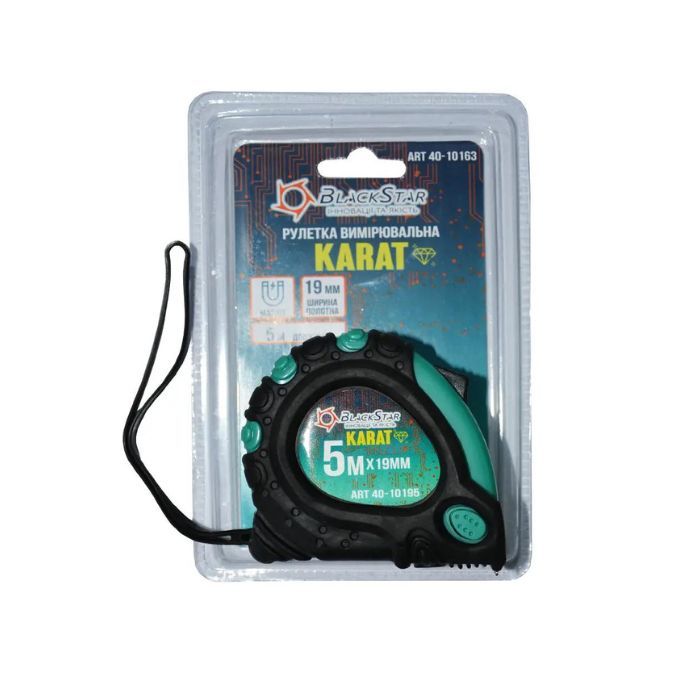 Рулетка "Black Star" 5м*19мм  КАРАТ (120/6шт.)