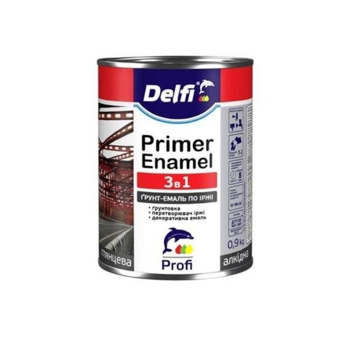 Грунт-емаль по іржі 3 в 1, синя, ТМ «Delfi» - 0,9 кг