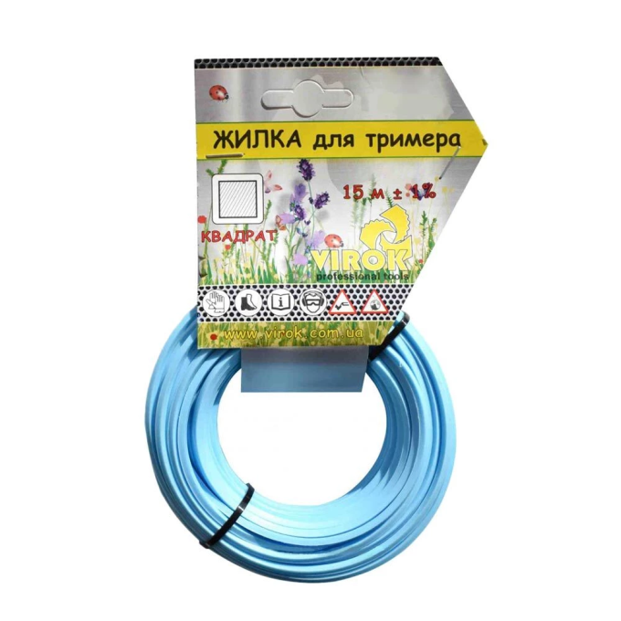 Жилка для тримера "Квадрат" TM VIROK : Ø= 2.4 мм, l= 15 м