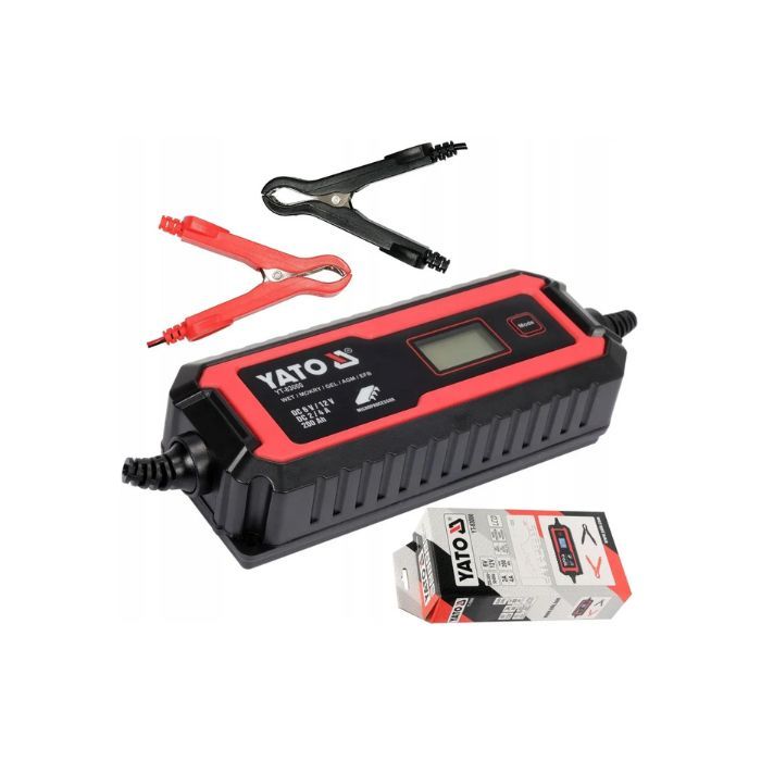 Зарядний прилад мережевий з LCD дисплеєм 230В YATO до акумуляторів 6V-2А 12V-4А, макс. 240 AГод