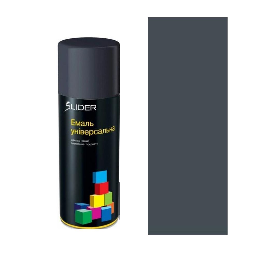 Емаль SLIDER color унівесальна 7016 сірий антрацит 400мл
