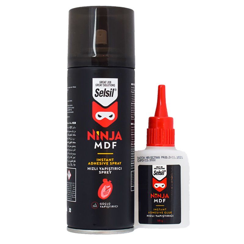 Клей 2-компонентний NINJA MDF : супер швидкий.  50гр.цианоакрилат +200 мл спрей-активатор