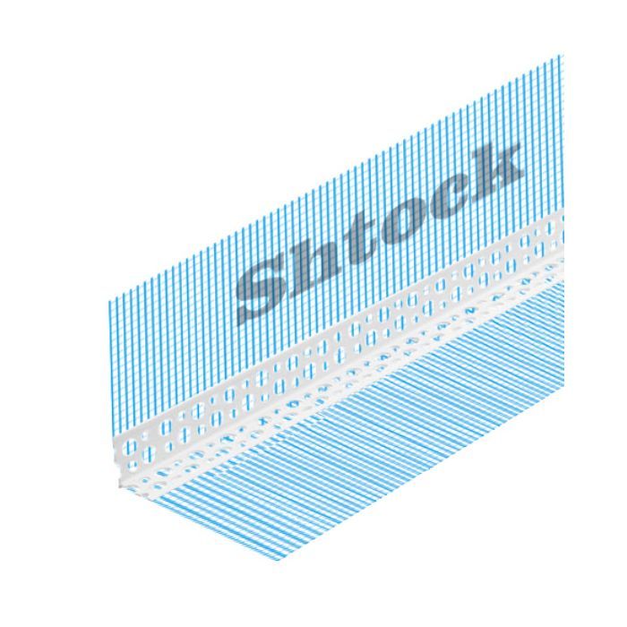 Кутник перфорований ПВХ з сіткою 160 гр/м2, 10*10 см, 2,5 м