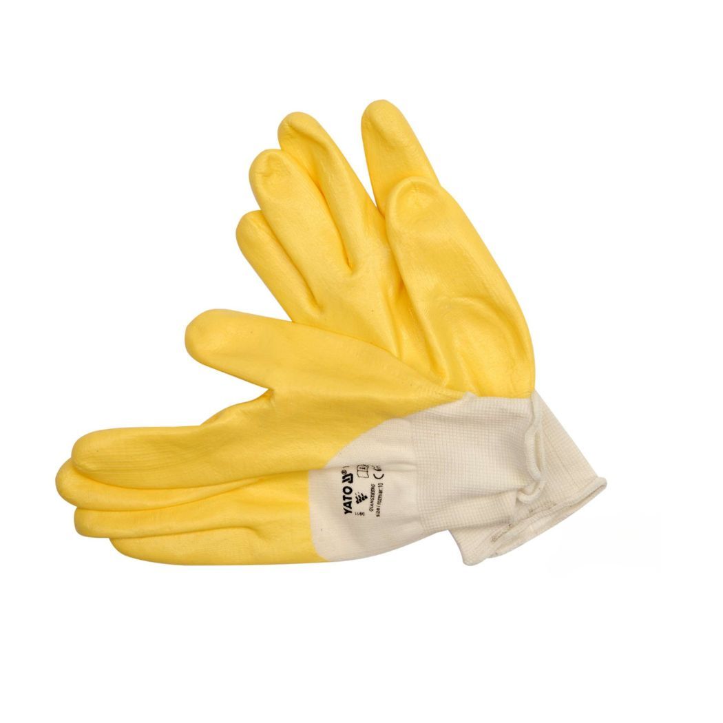 Рукавиці робочі трикотажні, покриті нейлоном YATO жовті, розмір 10