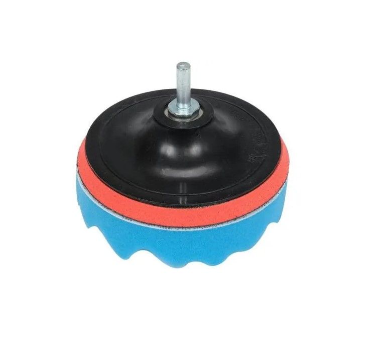 Губки и мех полировальные, на липучке YATO Ø= 125 мм, h= 25 мм с опорным диском и резьб. адаптером