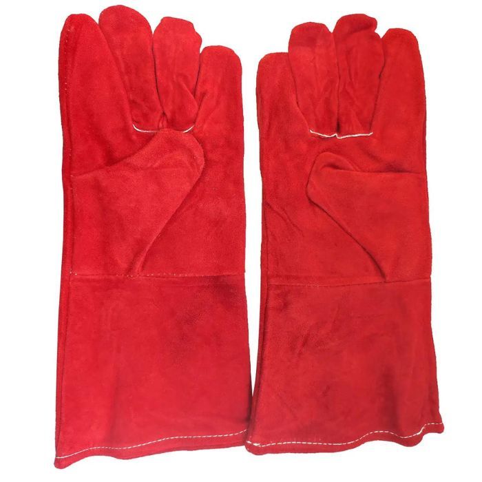 Рукавиці замшеві червоні (краги) 35см "BlackStar Safety Line"