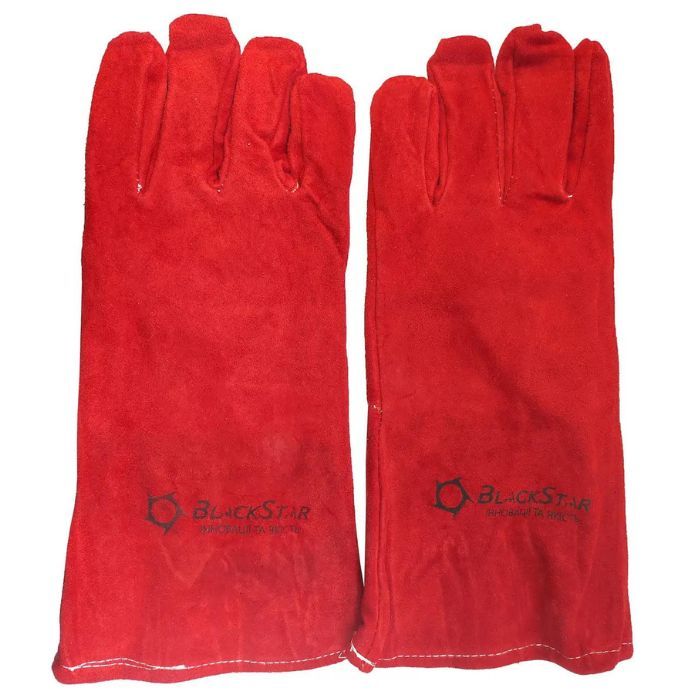 Рукавиці замшеві червоні (краги) 35см "BlackStar Safety Line"