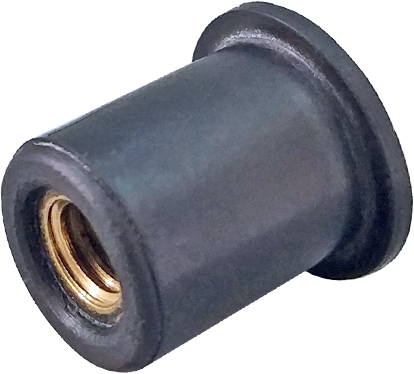 RF-Гайка кл.відкрита М6/0,4-4,0 неопренова з латунною вставк