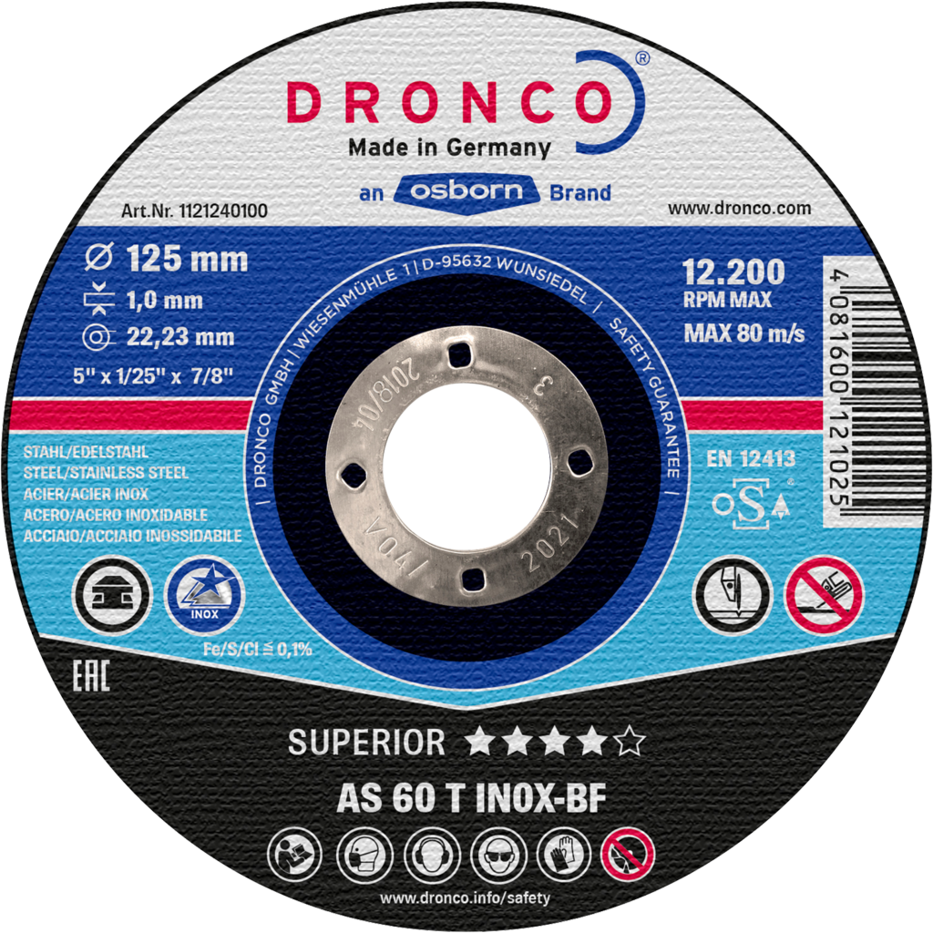 Диск по нерж.125x1.0х22.2 Dronco