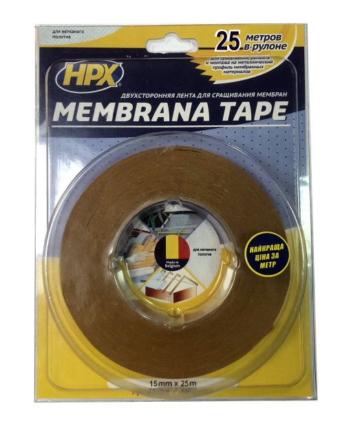 HPX Стрічка 2-ст.д/мембран 15мм*25м проз.MEM1525