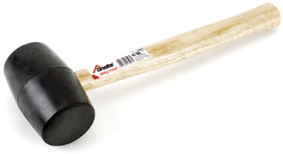 Киянка гумова 450г чорн. дер. ON