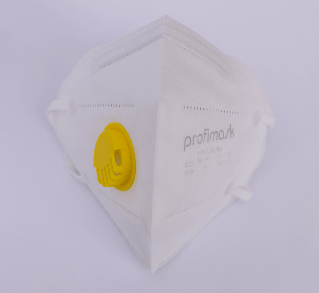 Респіратор 1шт FFP2 (K) NR, жовтий фільтр, Profimask