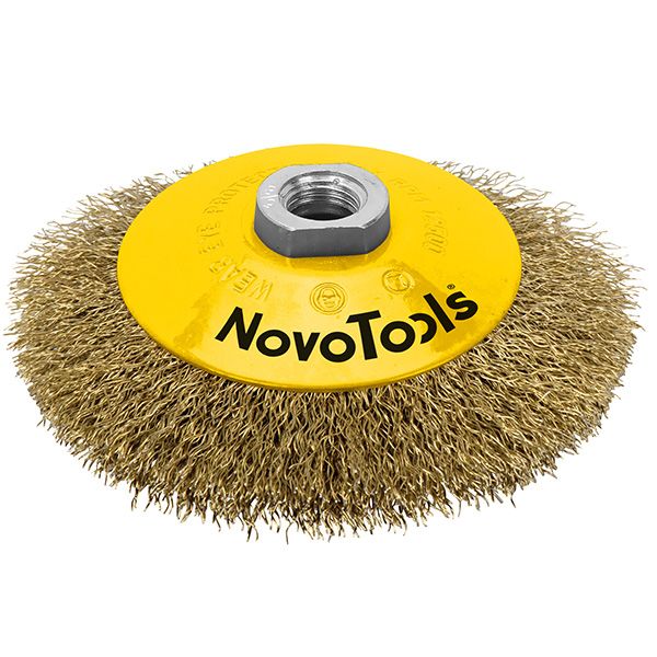 Диск.щітка гофр.пров. 125 М14х2 латунь NovoToolsNTBWB12514BC