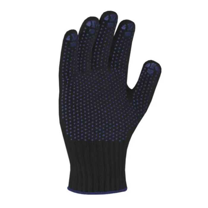 Рукавички Долоні трикотажні робочі чорні з пвх Котон Лайт10 клас