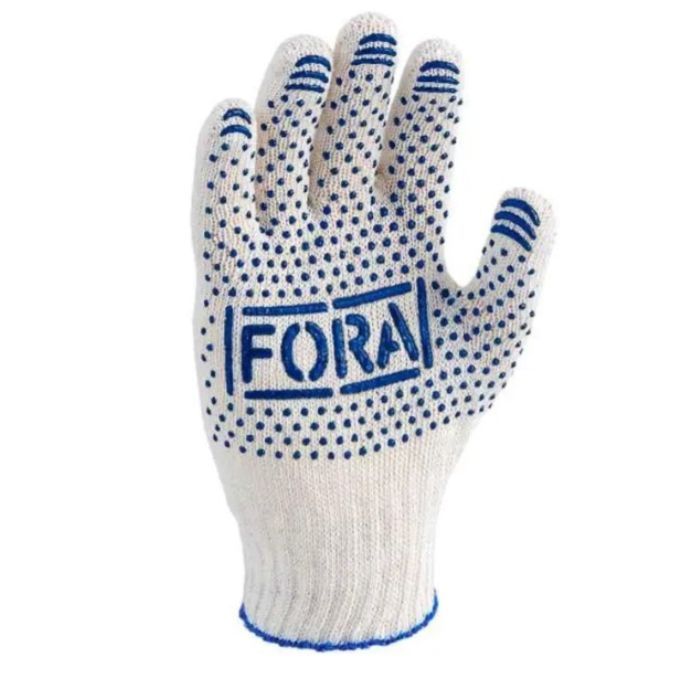 FORA Рукавички трикотажні білі з малюнком ПВХ 10 клас