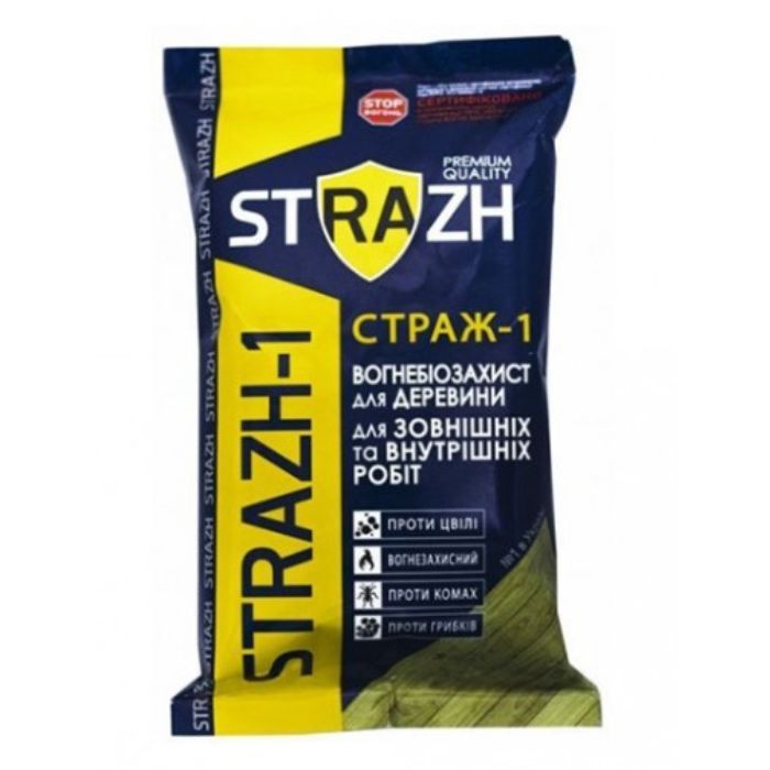 Вогнебіозахист зовнішній концентрат Страж-1, зелений, 1 кг