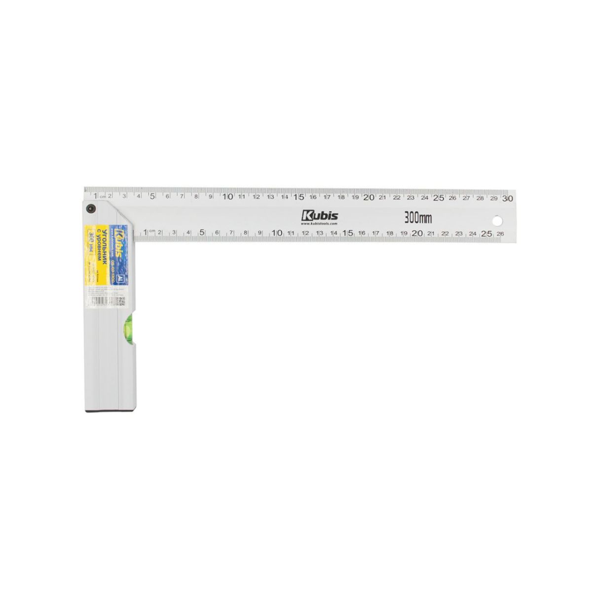 Кутник будівельний алюмінієвий з рівнем 300 мм, ТМ Kubis