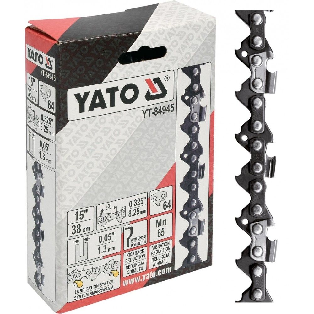 Ланцюг для пили YATO l=15"/38cv (64 ланки) 0.325"-(8.25см).Т-0.05"1.3мм---YT-84933