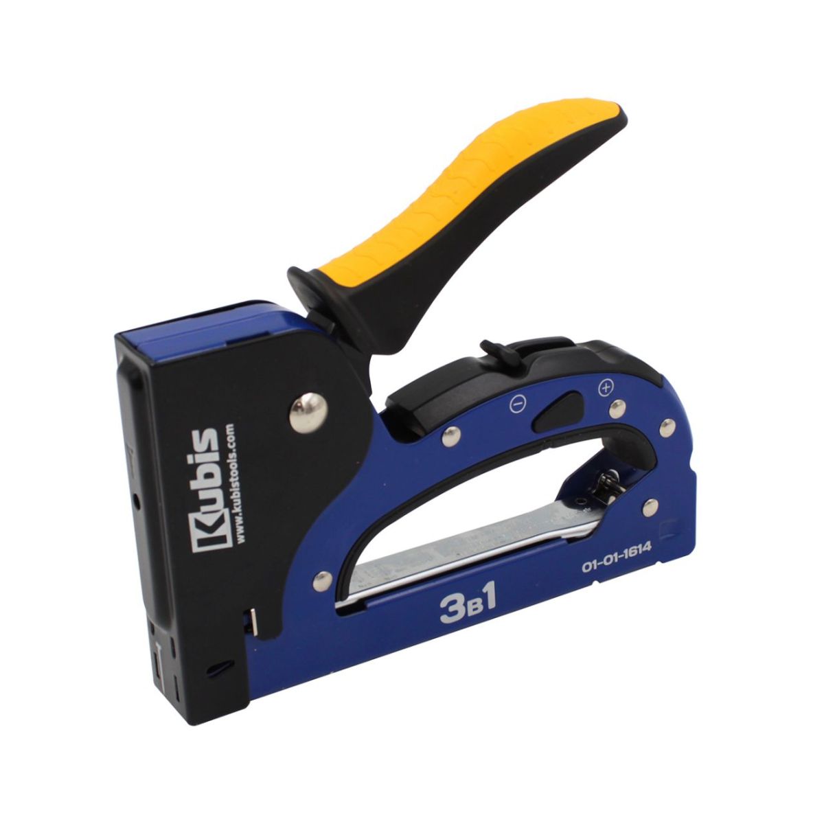 Степлер для скоб і шпильок 3-В-1, скоби 6-14 мм, шпильки 14 мм, цвяхи 14 мм, ресорний, ТМ Kubis