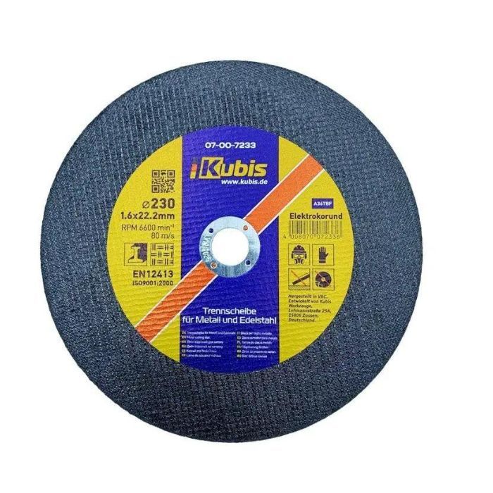 Диск відрізний по металу і нержавіючої сталі 230*1.6*22 мм, ТМ Kubis