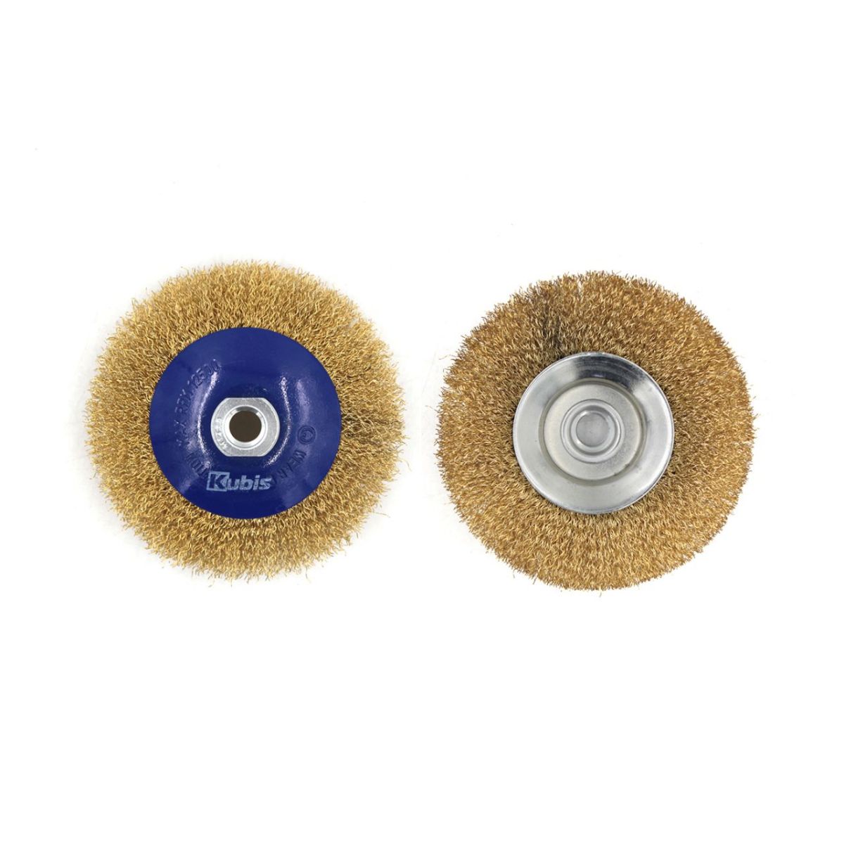Щітка-крацовка конічна для УШМ Ø125 мм, рифлена латуньована, ТМ Kubis