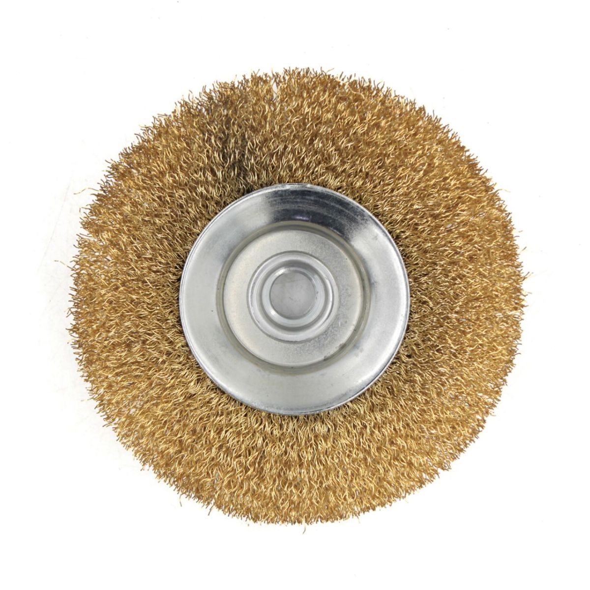 Щітка-крацовка конічна для УШМ Ø125 мм, рифлена латуньована, ТМ Kubis