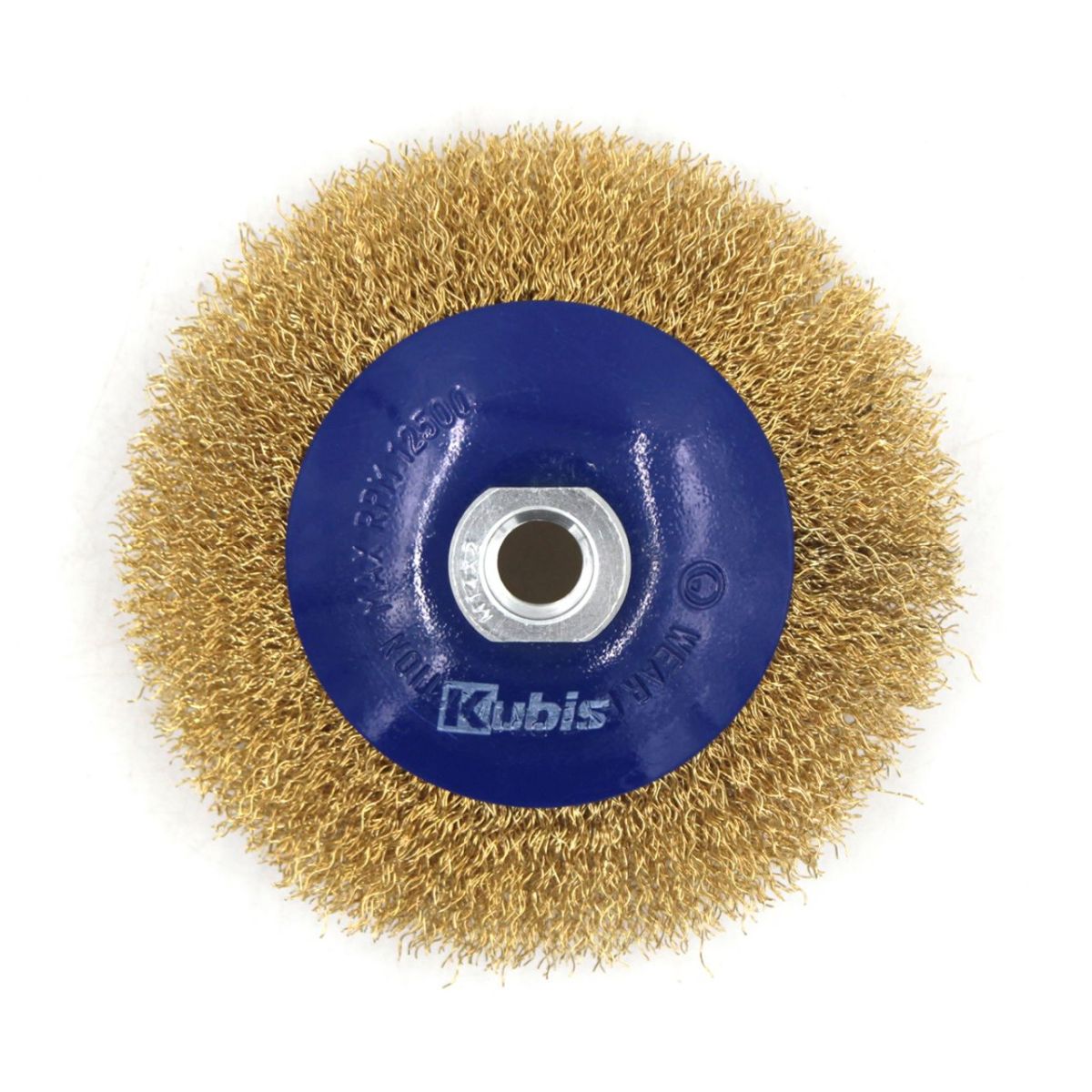 Щітка-крацовка конічна для УШМ Ø125 мм, рифлена латуньована, ТМ Kubis