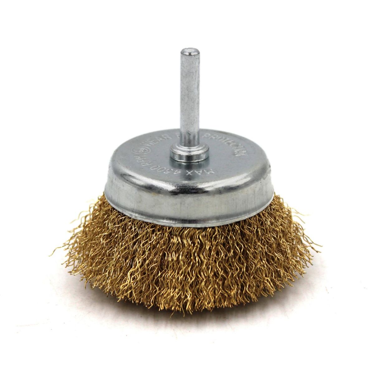 Щітка-крацовка чашкова для дрилі Ø100 мм, рифлена латуньована, ТМ Kubis