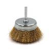 Щітка-крацовка чашкова для дрилі Ø75 мм, рифлена латуньована, ТМ Kubis