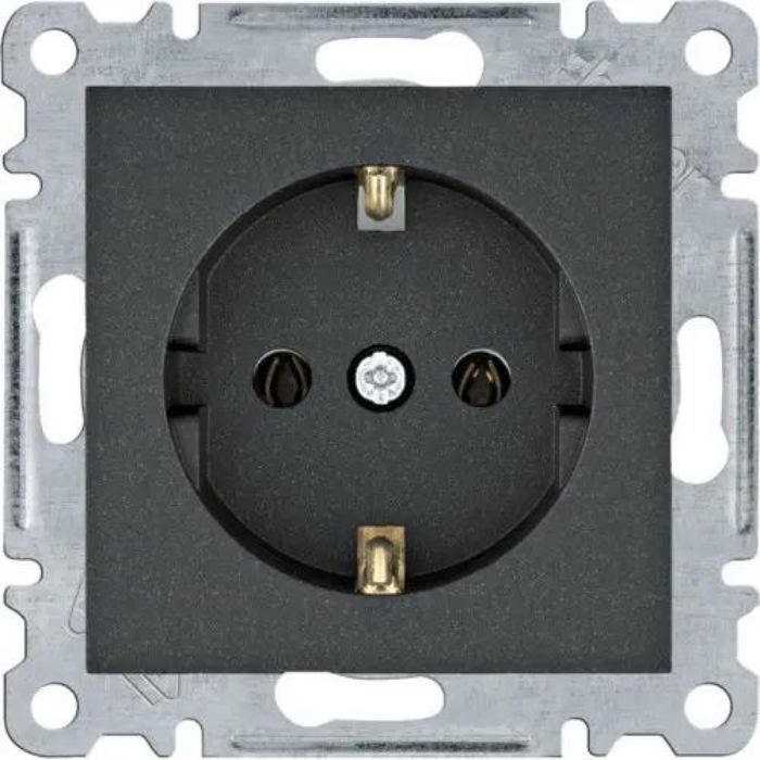 Розетка з з/к Lumina, чорна, 16А/230В