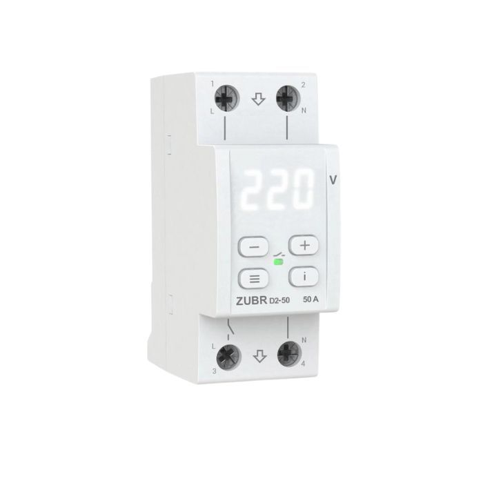 Реле напруги 1-фазне, 50А Zubr D2-50