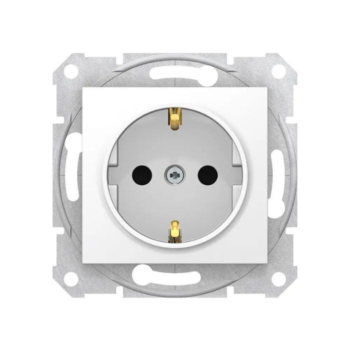 Розетка с/зазем.и со/шторк.бел. Седна