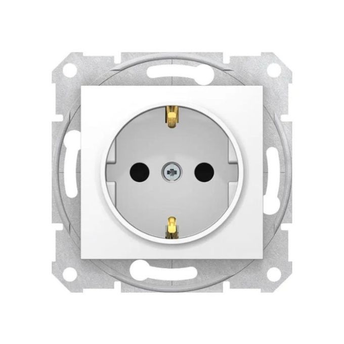Розетка с/зазем.и со/шторк.бел. Седна