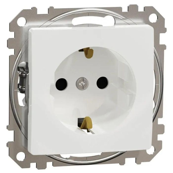 Розетка из ж/к со шторками SE Sedna Design белый