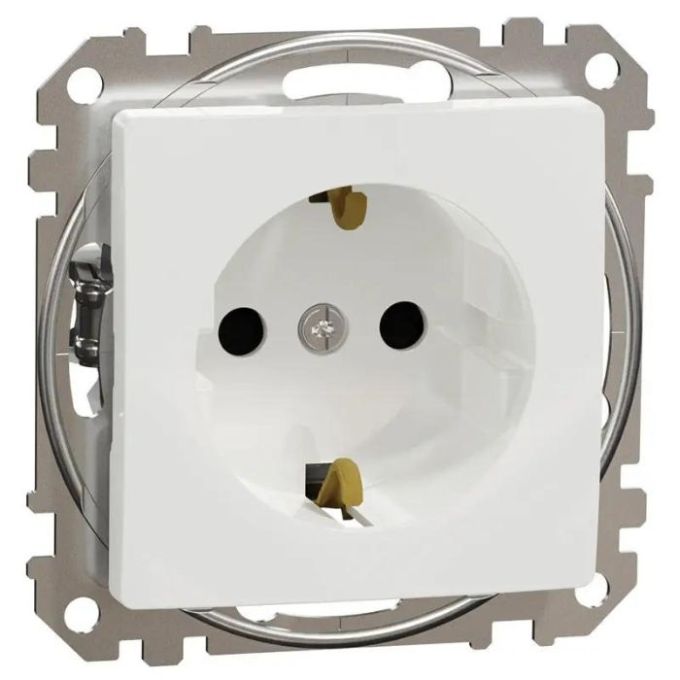 Розетка из ж/к со шторками SE Sedna Design белый