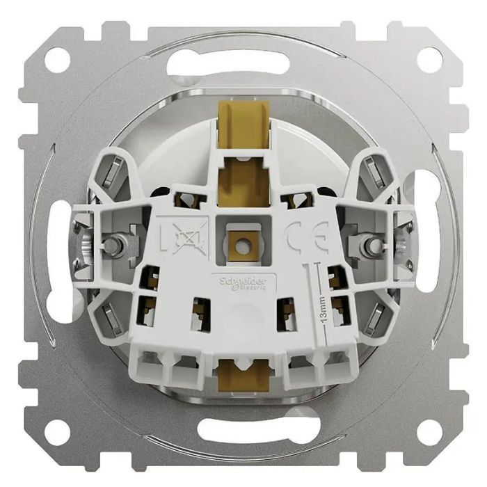 Розетка из ж/к со шторками SE Sedna Design белый