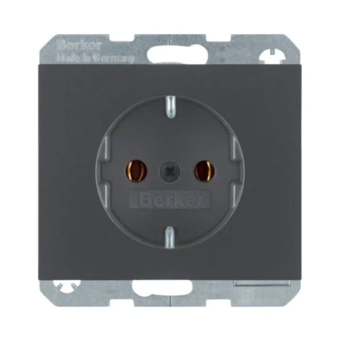 Розетка з з/к, антрацит, 16А/250В K.1