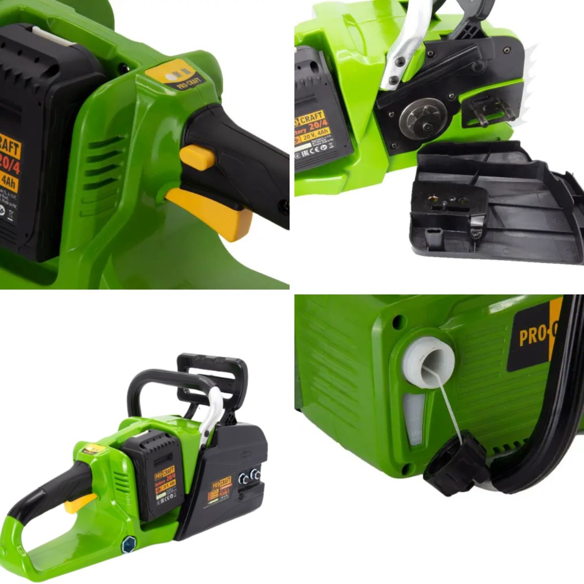 Набір ProCraft Пила ланцюг.PCA-40/4/2(б/акб,зар.пристр)/Бат.20/4-2шт./Зар.пристр.20/2/Олив.ланцюг 1л