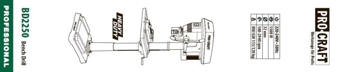 Свердлильний верстат Procraft BD2250