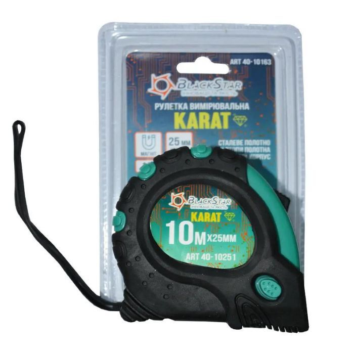 Рулетка "Black Star" 10м*25мм  КАРАТ