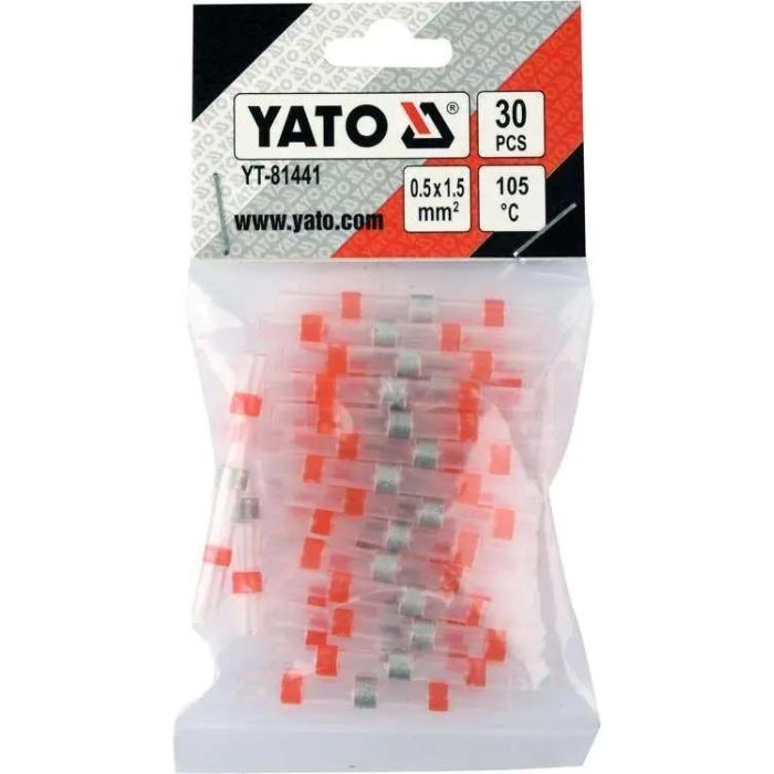 Кембрики термоусадные до 105°C с оловом YATO, для проводников 0.5-1.5 мм, 30 шт.