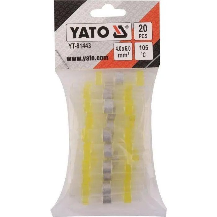 Кембрики термоусадные до 105°C с оловом YATO, для проводников 4-6 мм, 20 шт.