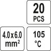Кембрики термоусадные до 105°C с оловом YATO, для проводников 4-6 мм, 20 шт.