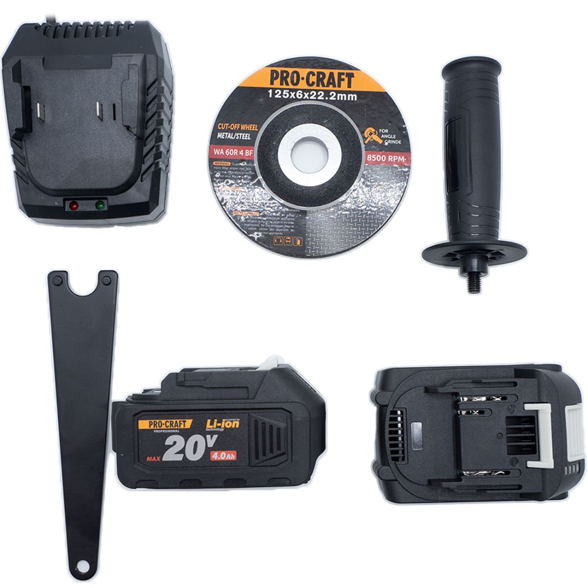 Шуруповерт Procraft PA21Li +Акум КШМ Procraft PGA20 + Акум перфоратор Procraft PHA20